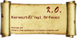 Keresztényi Orfeusz névjegykártya